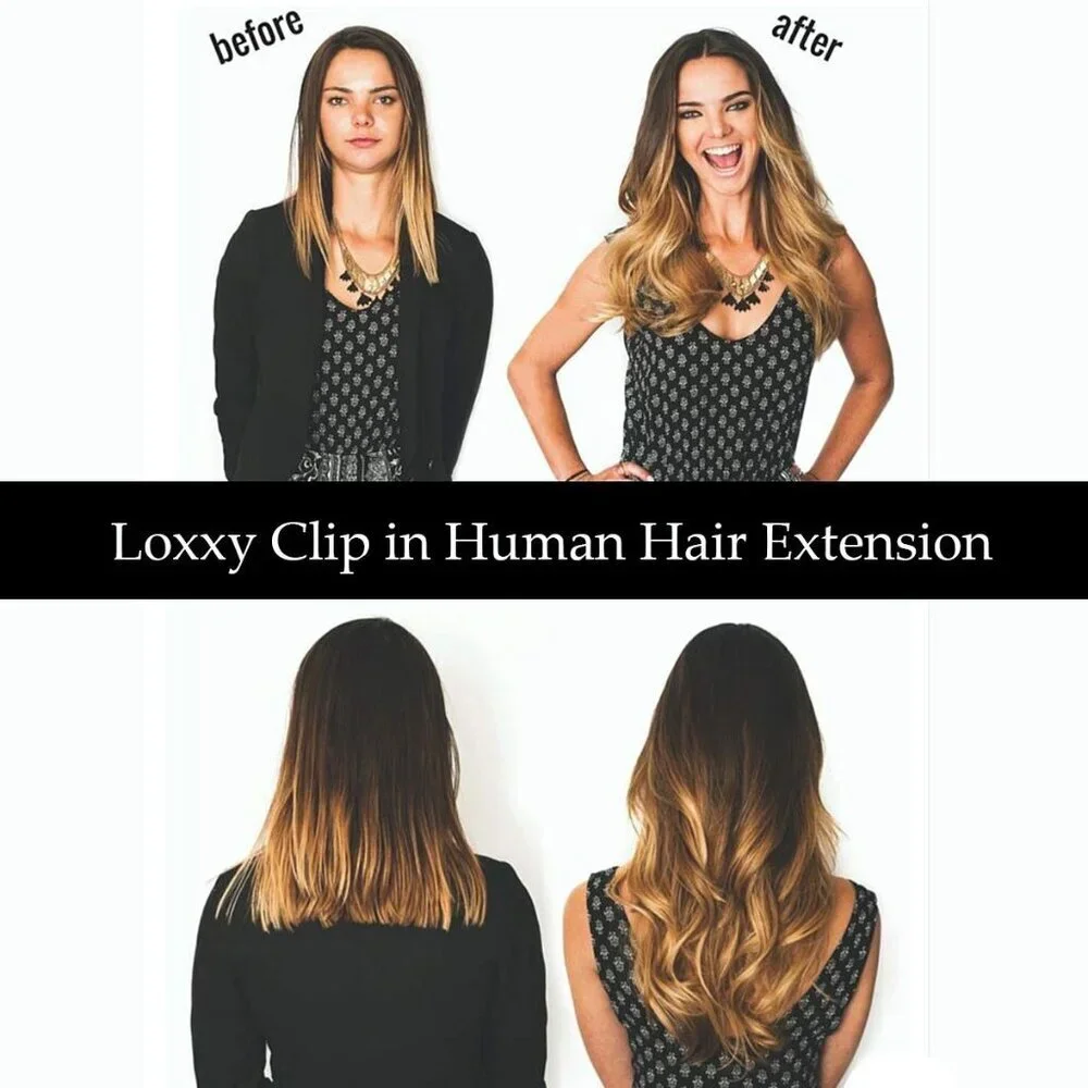 Clip in Hair Extensions Human Hair 18 Inches Thick Straight Brown 7pcs